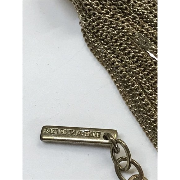 Saks Fifth Avenue Goldtone Necklace 31-34' with 5" Tassel Art Deco Style - Picture 8 of 8